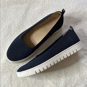 Vionic Navy Blue Flats with White Soles